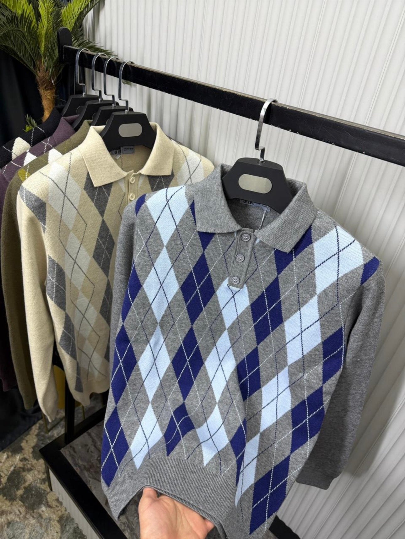 Argyle Polo Sweater