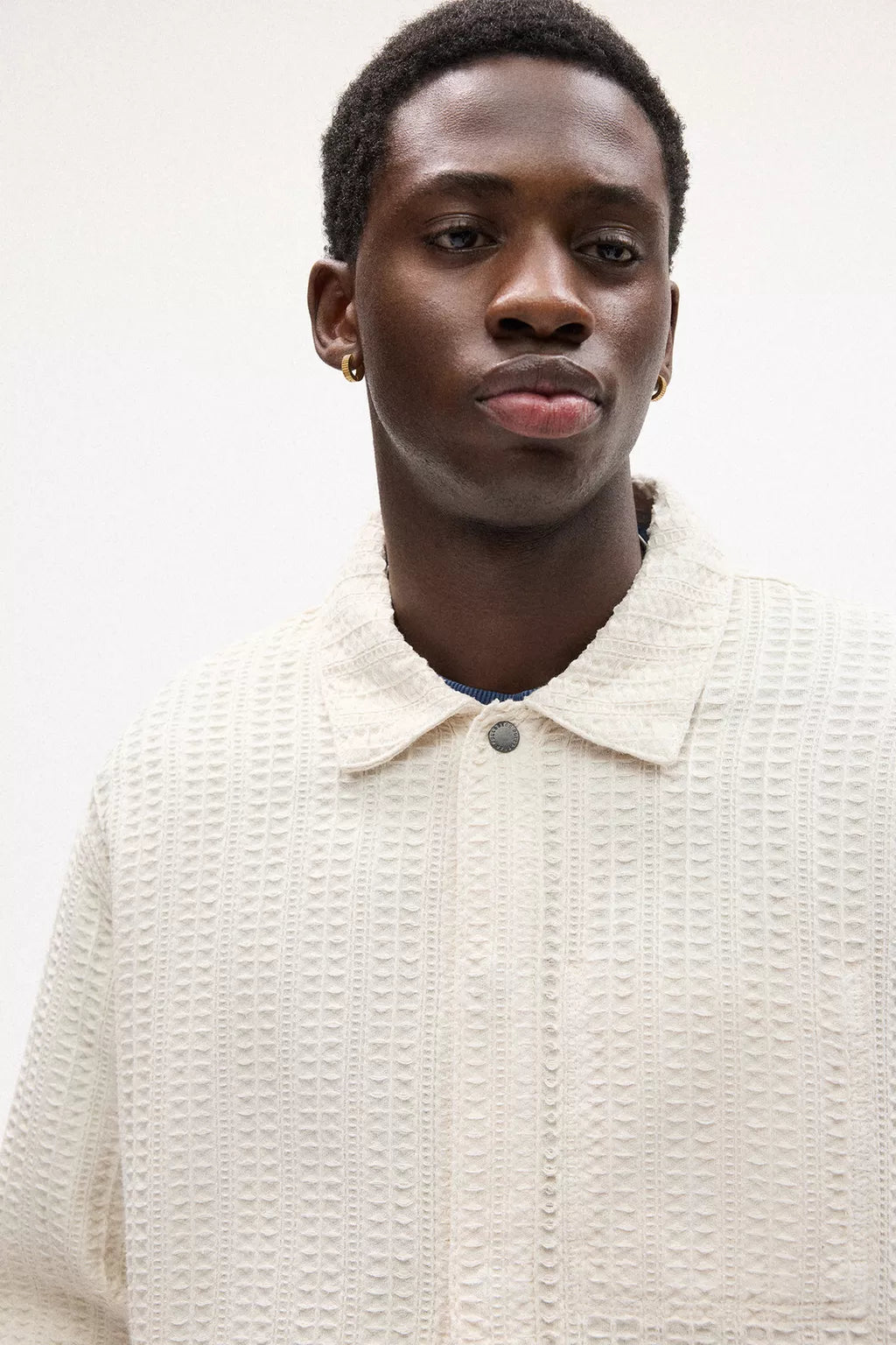 Textured trucker jacket