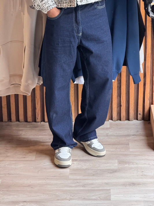 raw denim baggy jeans
