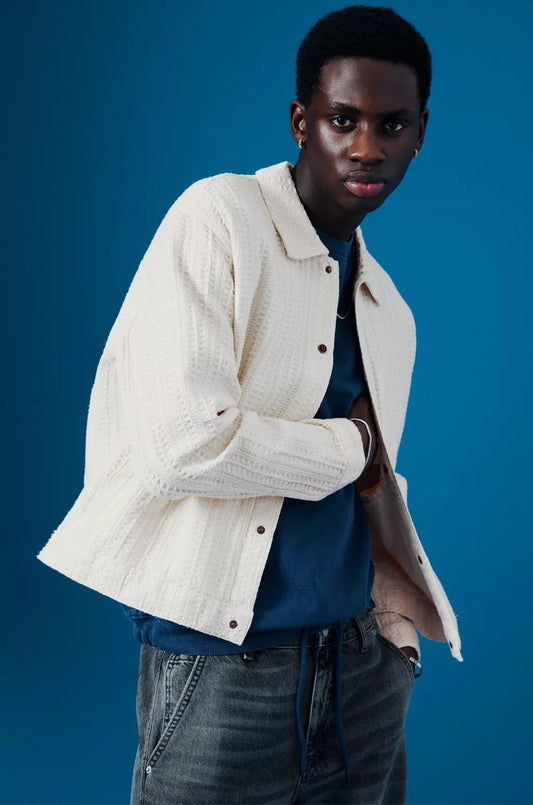 Textured trucker jacket