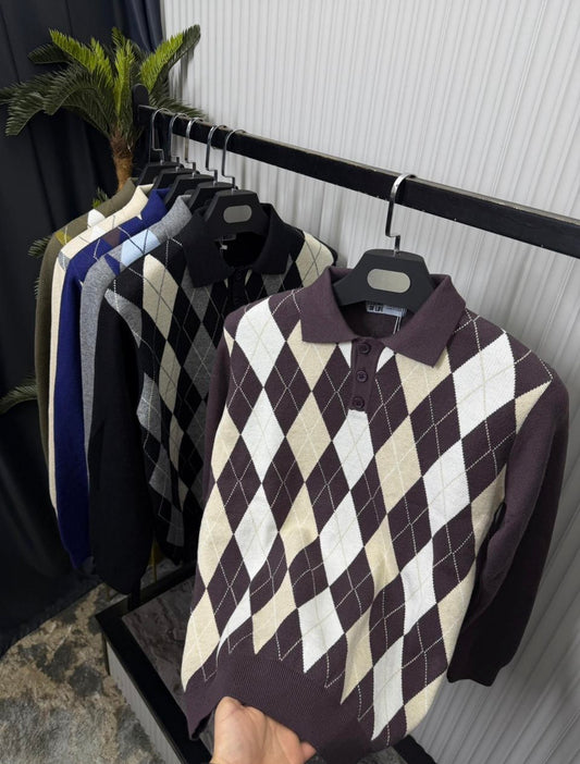 Argyle Polo Sweater