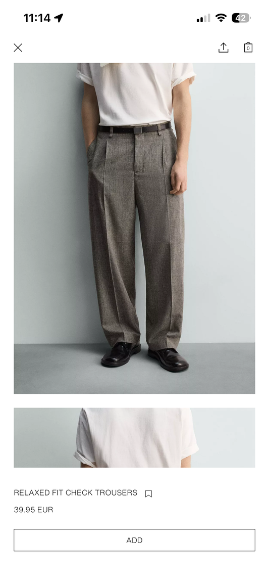 RELAXED FIT CHECK TROUSERS