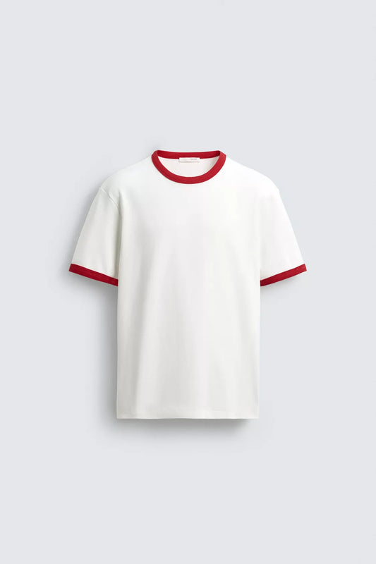 Colar ribbed ringer tee